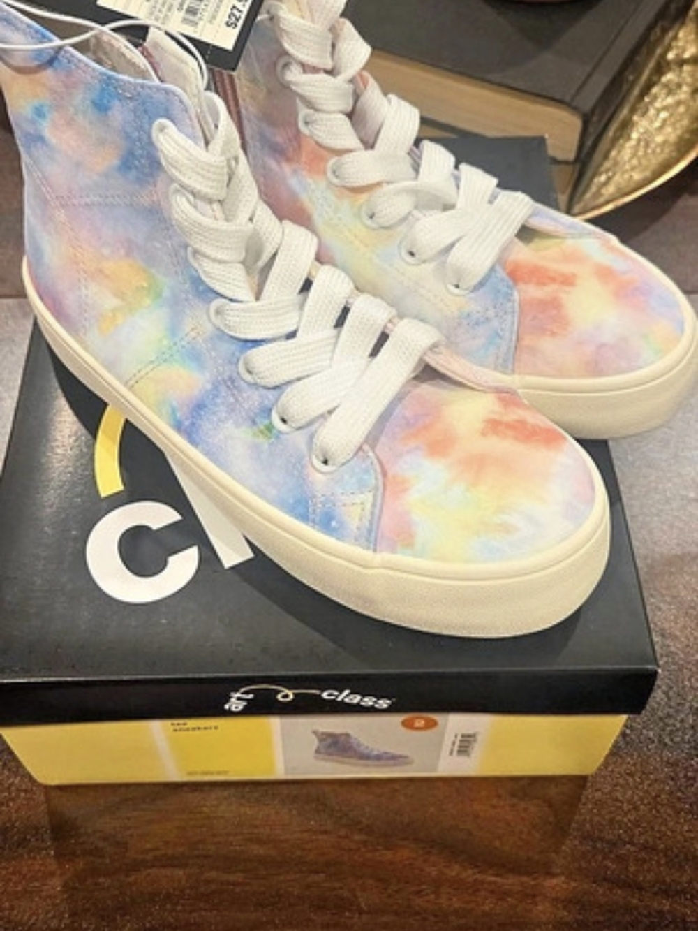 art class Tee Sneakers Tie-Dye High-Top US 2. New!